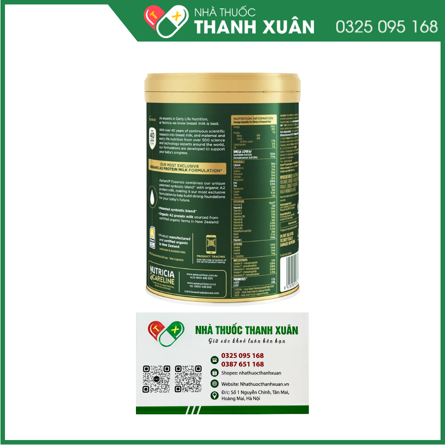 Sữa bột Aptamil Essensis số 2 sữa đạm A2 hữu cơ cho bé